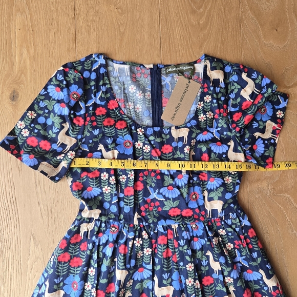 NWT Princess Highway Llama Print Navy Short Sleeve Dress Size 10 AU / 6 US - Picture 12 of 14